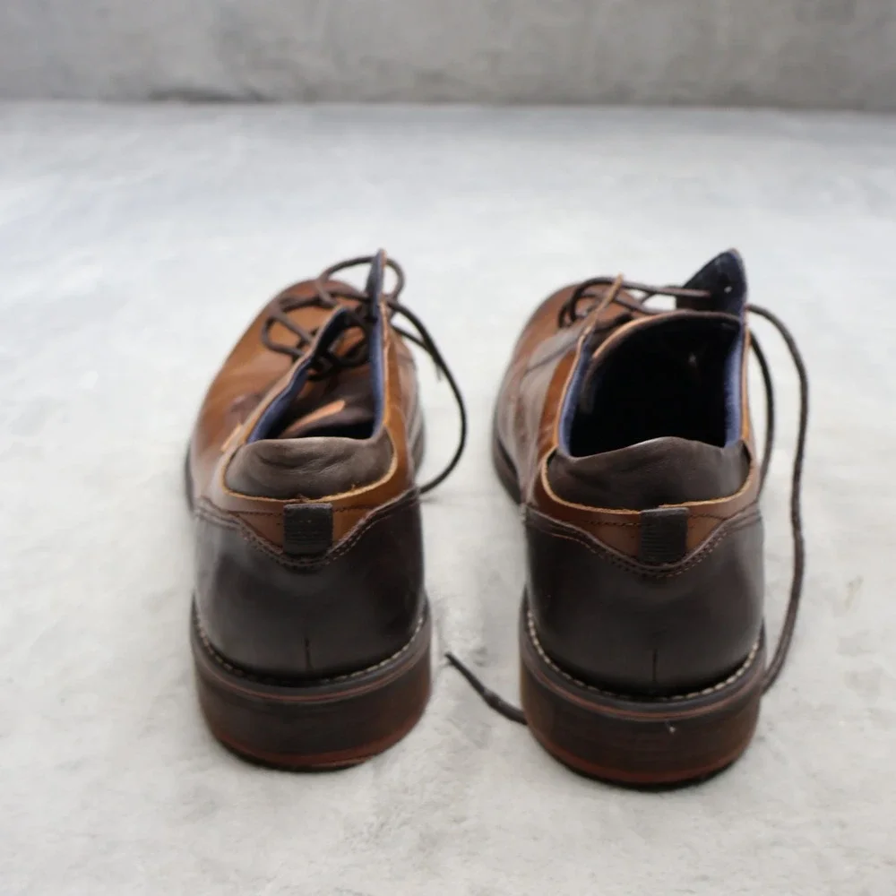 Fluchos Mens 12 Oxford Shoes Brown Leather Lug‎ Sole Derby Dress Casual EU46